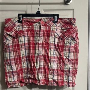 Red Plaid Mini Skort